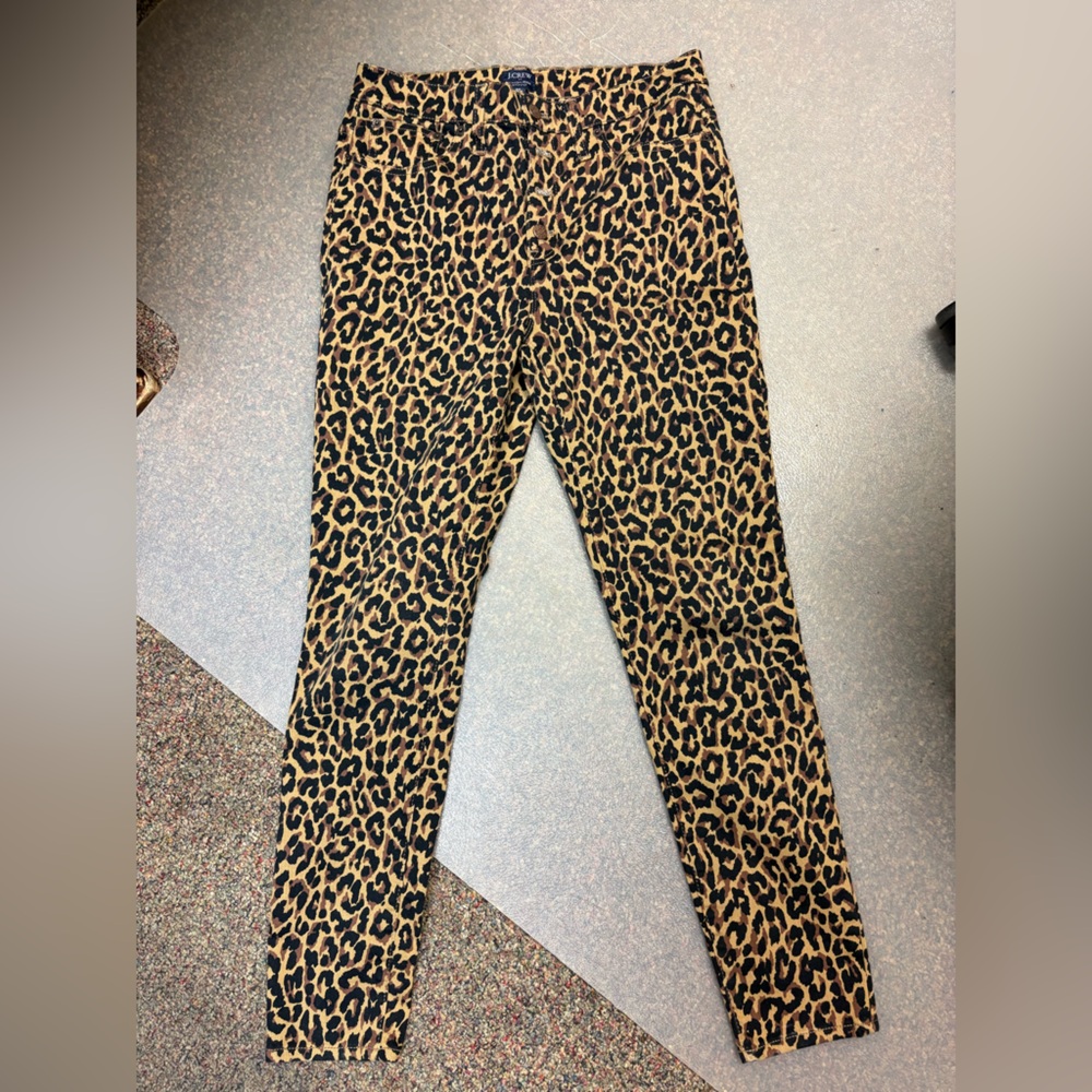 J. Crew Leopard Print High-Rise Skinny Pants - Tan & Black